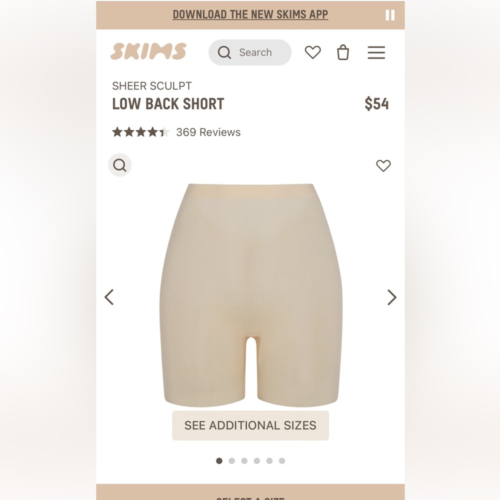 Skims Low Back Shapewear - Never worn